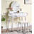 Contemporary Wood Vanity and Stool Set-1817994477