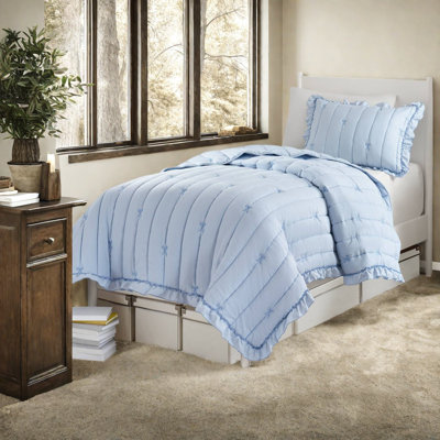 Ensembles de literie simple en microfibre douce, courtepointe réversible à volants pour la maison