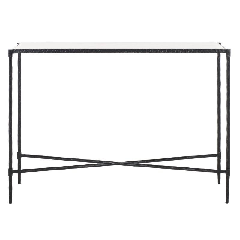 Isabellina Metal And Marble Console Table, Black