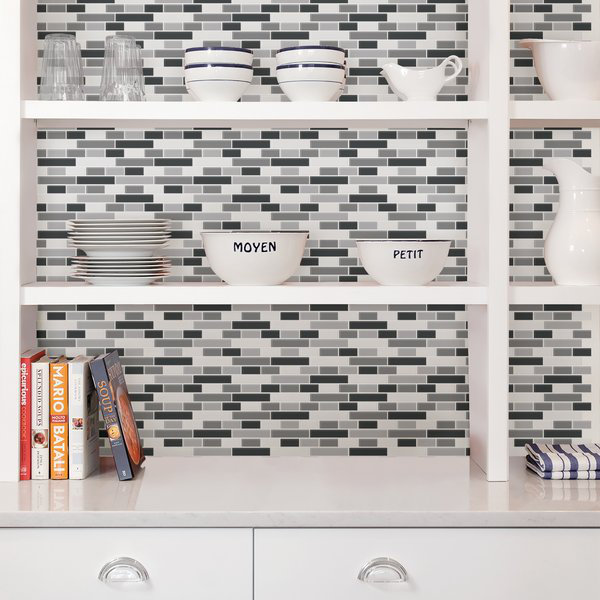 25.4cm W x 25.4cm L Vinyl Peel and Stick Mosaic Tile