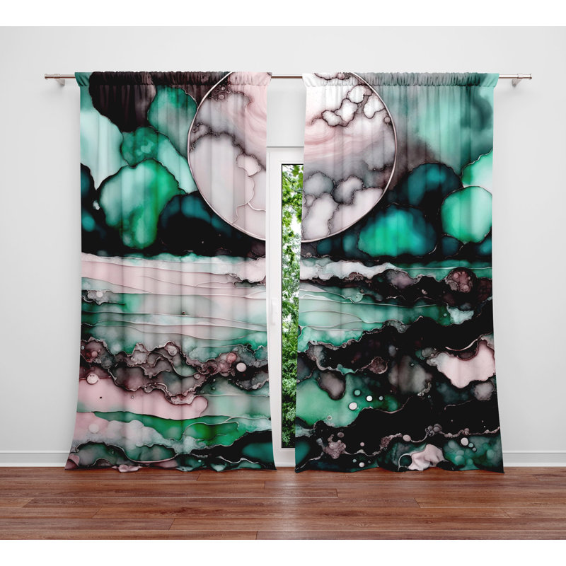Paire de rideaux semi-transparents en polyester Grenda, L 20 po x L 82 po