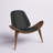 Mid-Century Modern Lounge Accent Chair with Curved Backrest, Faux Leather Upholstery & Solid Wood Frame, Comfortable Reading Chair for Living Room, Bedroom & Office-1420394772-1421585719