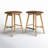 Upholstered Counter Stool with Solid Wood Frame
