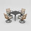 Niyana 4-Person Outdoor Dining Set with Swivel Rocking Chairs