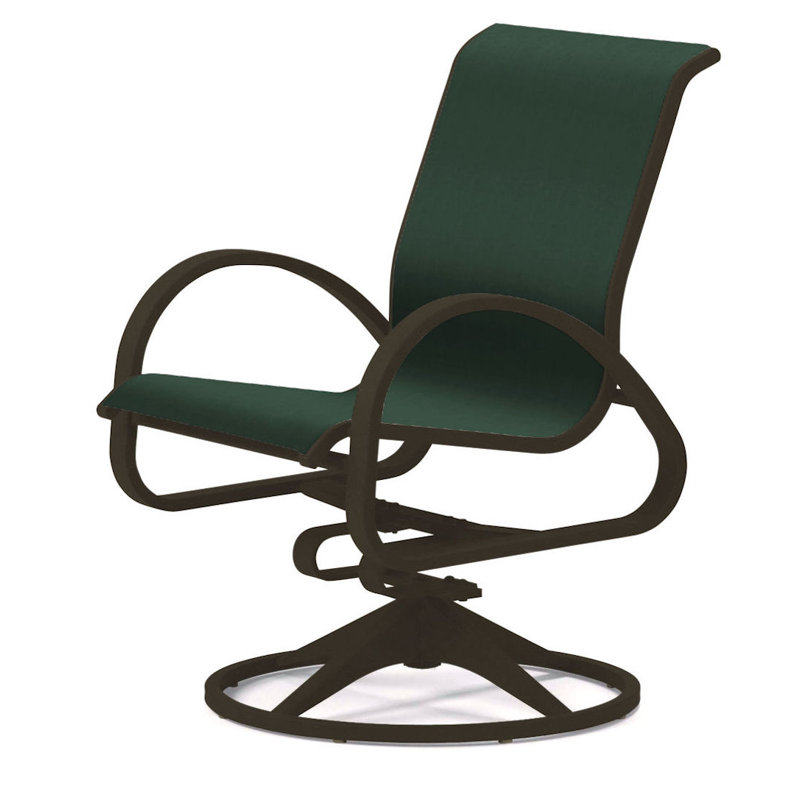 Aruba 1 Outdoor Dining Armchair, Textured Graphite, Forest Forest Green 22D Sunbrella®