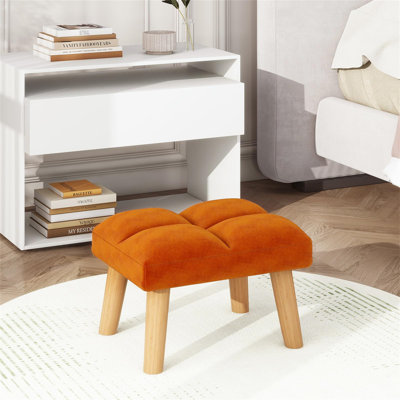 40cm Wide Solid Colour Footstool Ottoman