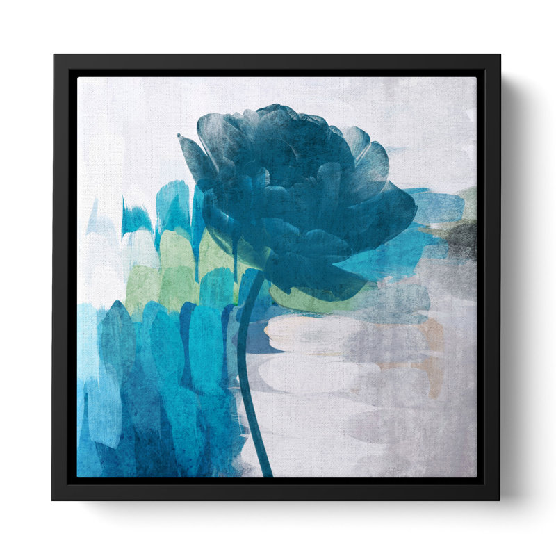 «The Blue Breeze» par Irena Orlov, reproduction d'art sur toile encadrée à motif floral bleu et vert