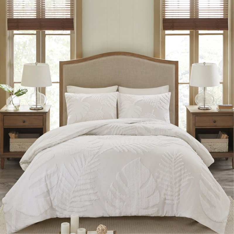 Housse de couette en chenille de coton très grand / très grand - style bord de mer tropical 100% style bord de mer