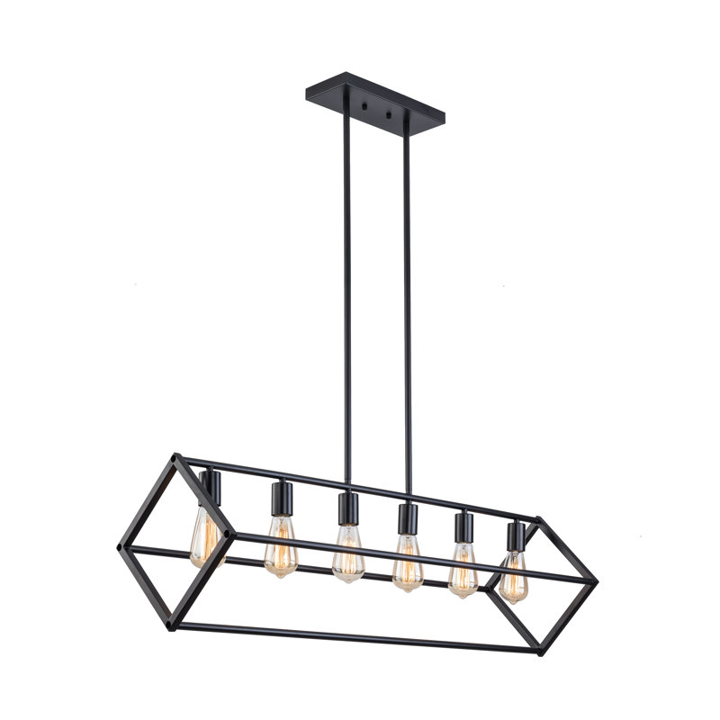 6 - Light Dimmable Kitchen Island Square / Rectangle Chandelier