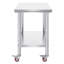 Table de travail en acier inoxydable 36 x 24 pouces avec 4 roues Table de préparation commerciale avec roulettes