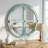 30'' Round Distressed Aqua Windowpane Wall Mirror-209711437