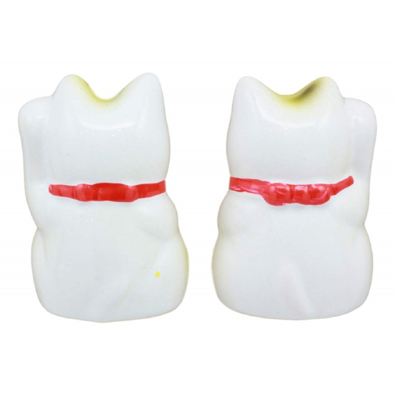 Ensemble de figurine en céramique en céramique pour chat beckoning chat et de fortune maneki neko Ghaisas