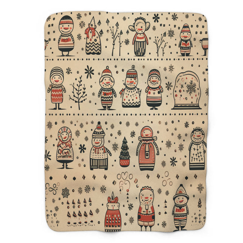 Snowy Joy - 1 pièce Sherpa Premium, L 50 po x L 60 po