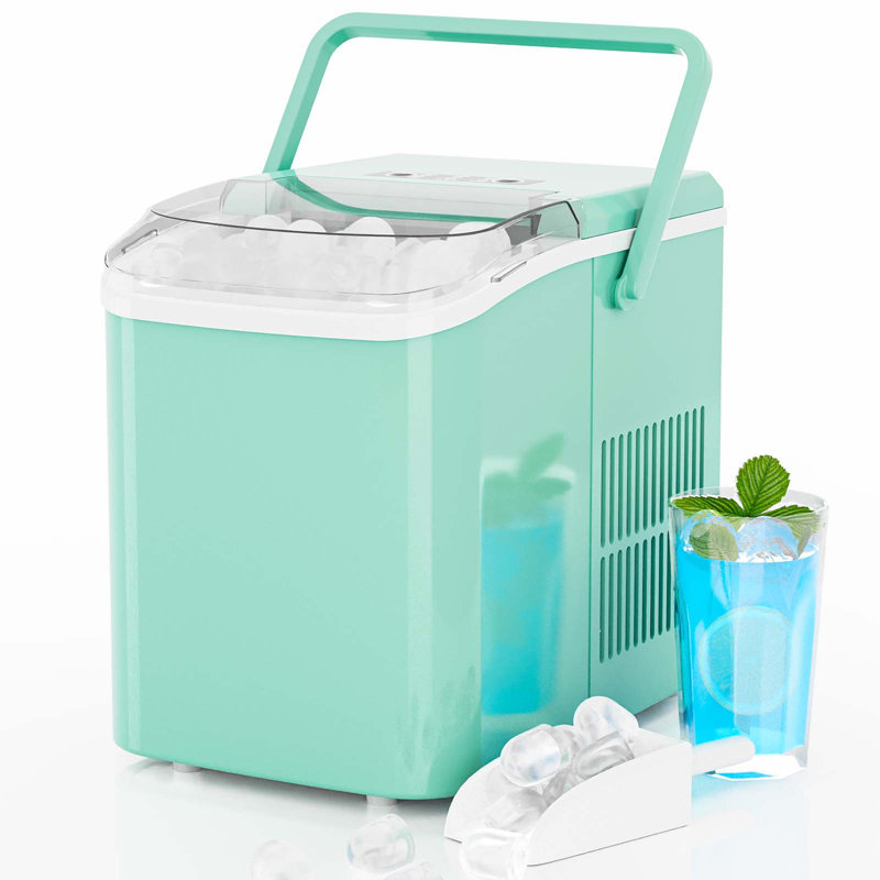 Smugdesk.com 26.5 Lb. Daily Production Bullet Clear Ice Portable Ice Maker, Green