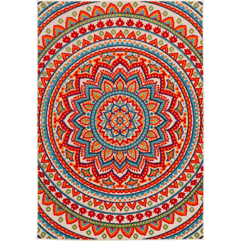 Murray Canyon Moroccan Indoor / Outdoor Rug , Rectangle 9'10" x 12'10"
