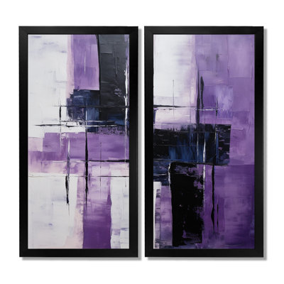 Tachisme mauve cubisme au pinceau