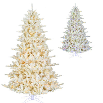 Arbre en flocons de couleur crème à DEL 7,5 pi Kurt Adler
