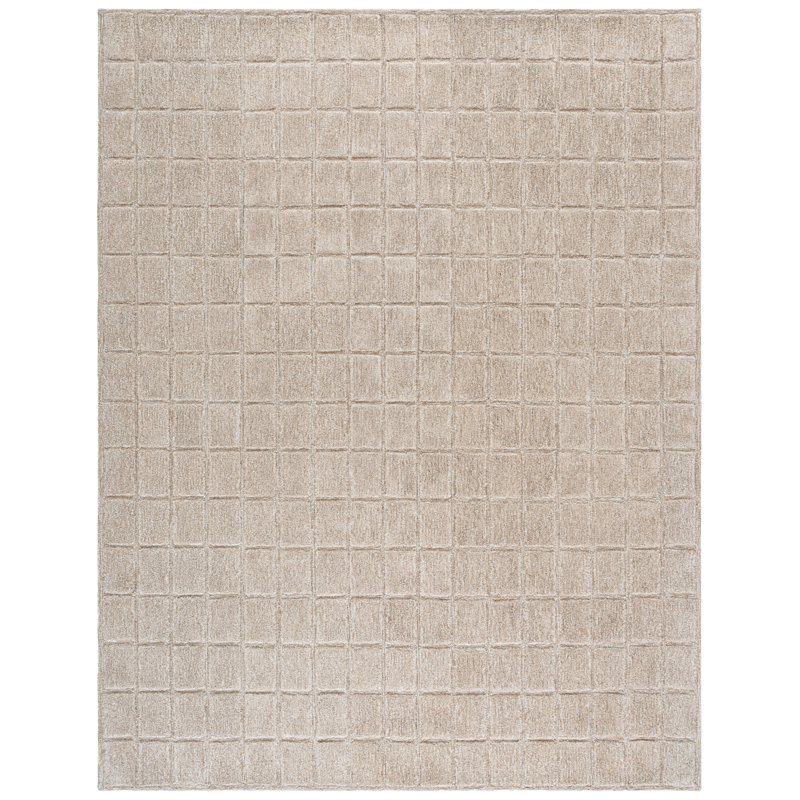 Genre Hand Woven Wool;Cotton Solid Color Rug, Rectangle 8' x 10'