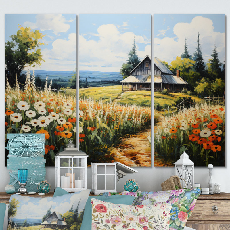 Ensemble de décorations murales Farmhouse Seasons Pointillism III - Farm