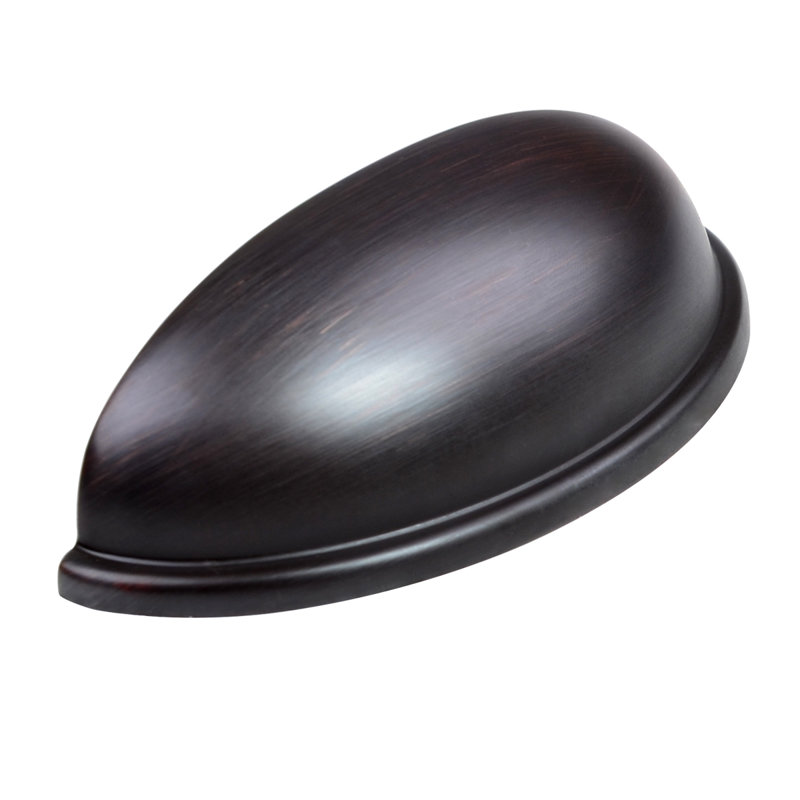 Oil Rubbed Bronze Modern Cup Drawer Pulls with Mounting Hardware, 10-Pack