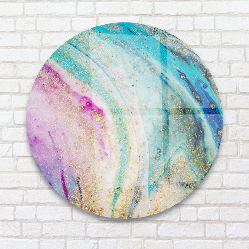 Impression murale en acrylique Marble Beach Circle, H 10 po x l 10 po x P 0,13 po