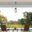 Luminaire suspendu d'extérieur 1 lumière, noir mat, abat-jour en verre transparent, douille E26, îlot de cuisine, café, luminaire suspendu au plafond, moderne, rétro, véranda, ampoule non incluse