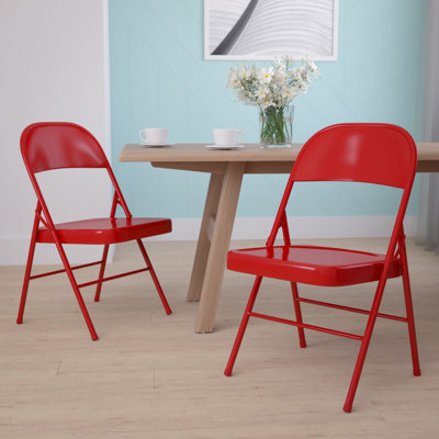 Oliverson Double Braced Metal Folding Chair