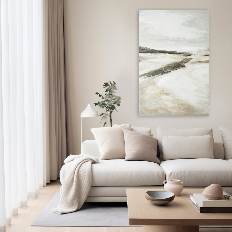 Effortless No. 1 - Abstrait paysages, ensembles, art gris, H 60 po x l 40 po