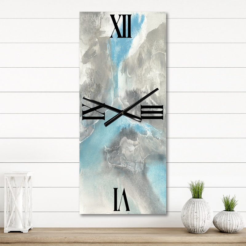 Horloge murale Mid-Century Watercolor Blue Tones II, Petit