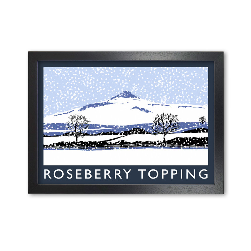 Roseberry Topping In Snow 1 Piece Wall Art, 21cm H x 29.7cm W x 3cm D, Black Framed