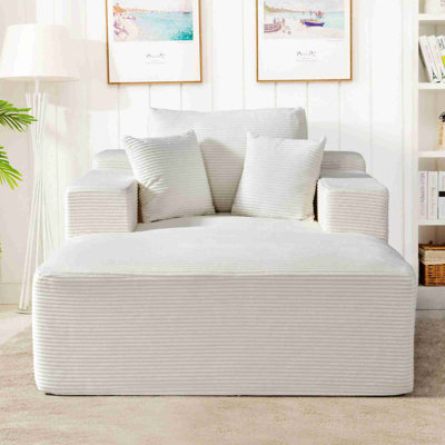 Chaise longue d'intérieur avec accoudoirs larges et coussins décoratifs pour le salon, la chambre à coucher