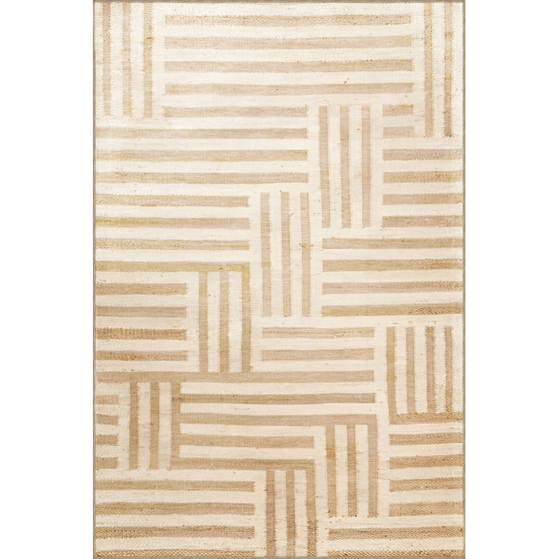 Tapis beige lavable à la machine, Sous-tapis rectangulaire de 3 pi 3 po x 4 pi 11 po