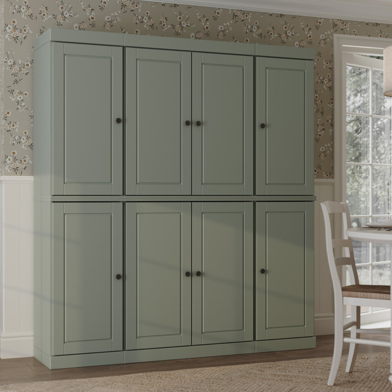 Siegmeyer 100% Solid Wood Tall Kitchen Pantry Cabinet with Doors, Adjustable Shelves, Modular Kitchen Storage Cabinet, 65" W x 71.5" H