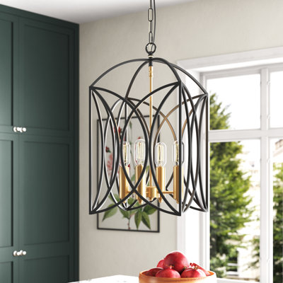 Boise 4 - Light Black/Gold Pendant