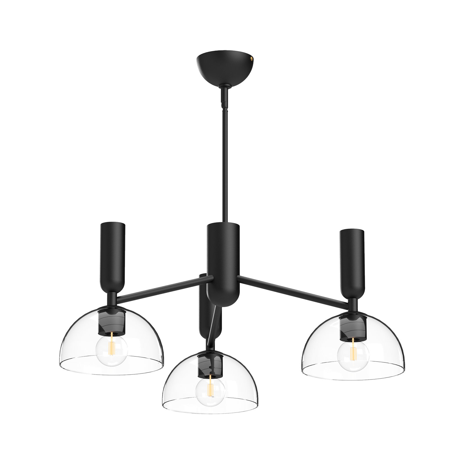 Casoria 3 - Light Metal Chandelier, Matte Black