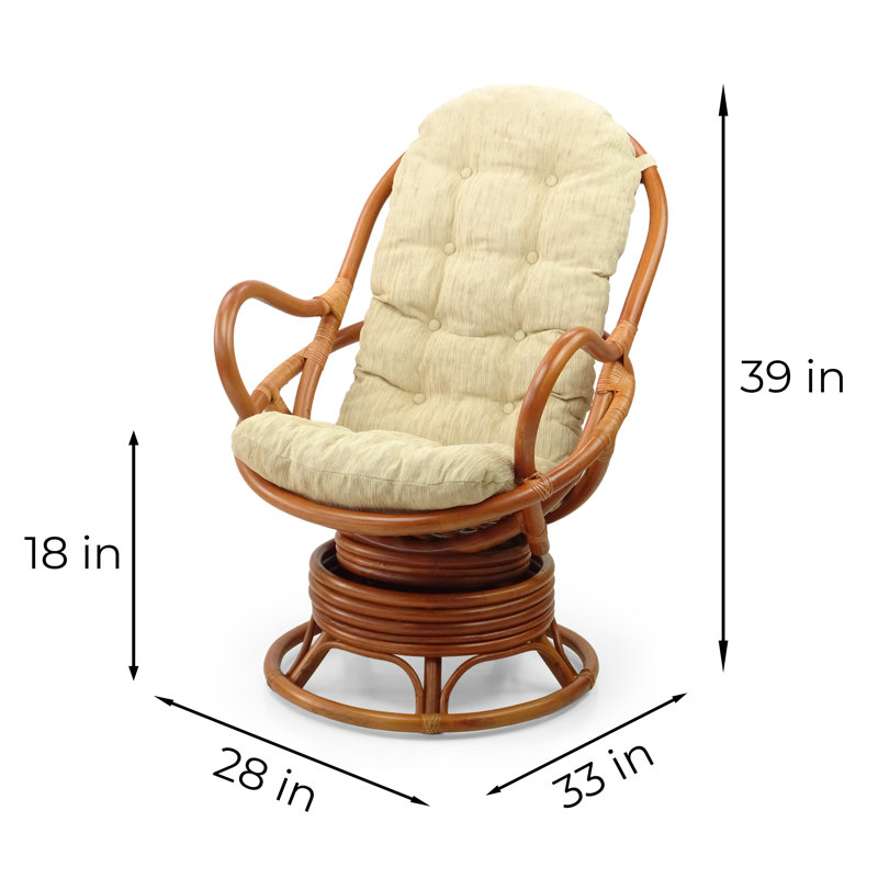 Chaise berçante Alliana, Velours crème, Marron clair