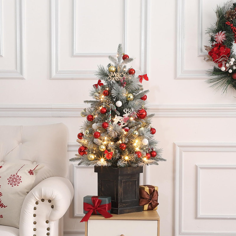 Arbre de Noël artificiel 3 pi avec 78 lumières blanc chaud pré-installées