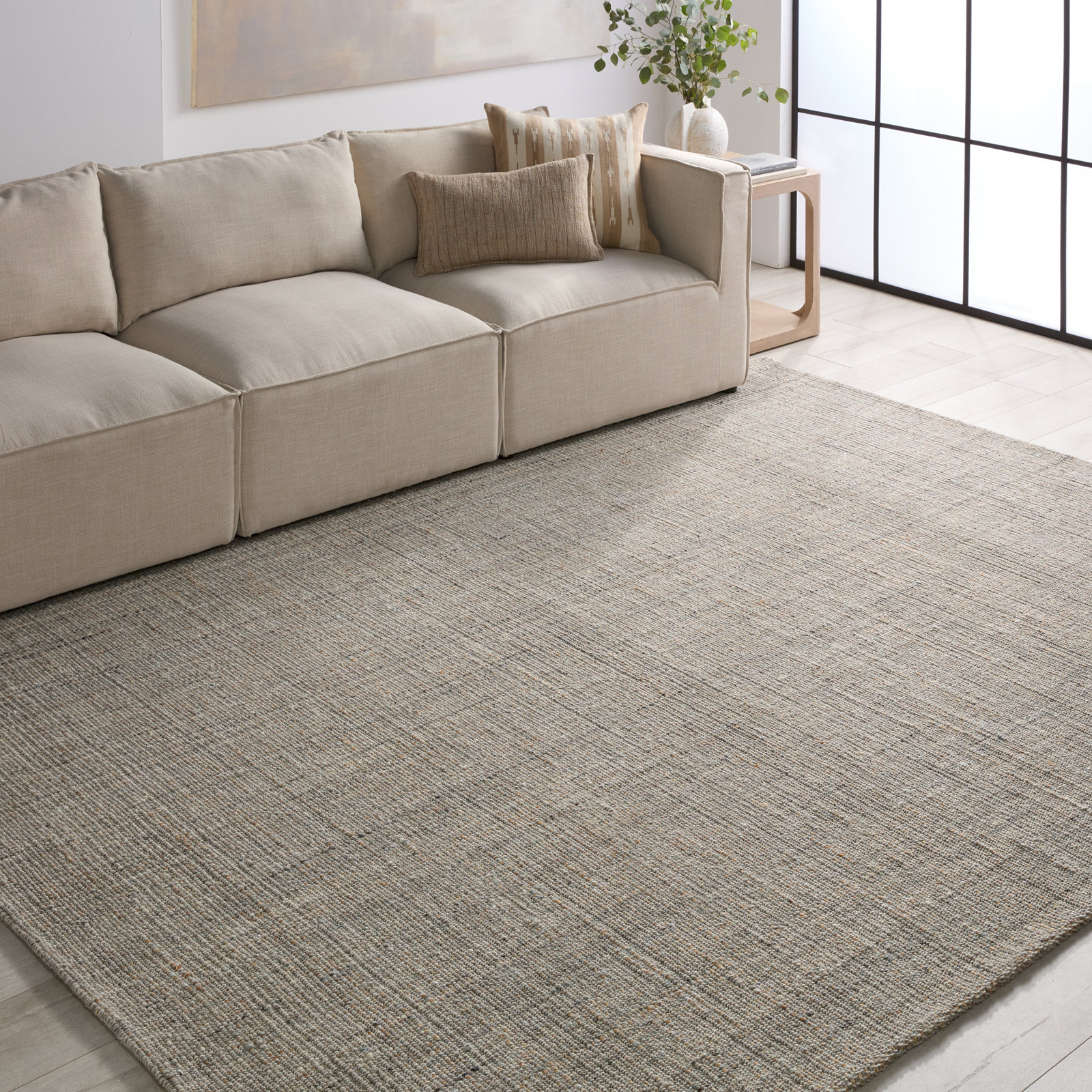 Alaura Handmade Gray Rug, Rectangle 2' x 3'