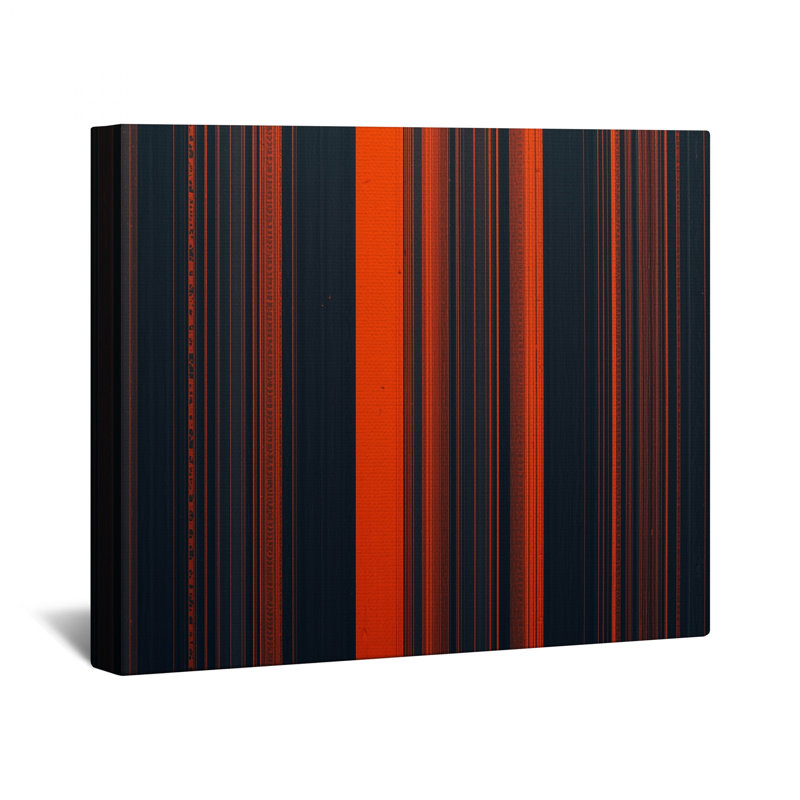 Black Orange Stripes Canvas  Gallery Wrap in Many Sizes, 20 x 24 inches