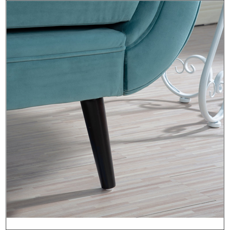 Chaise longue avec accoudoirs à volutes, Vert