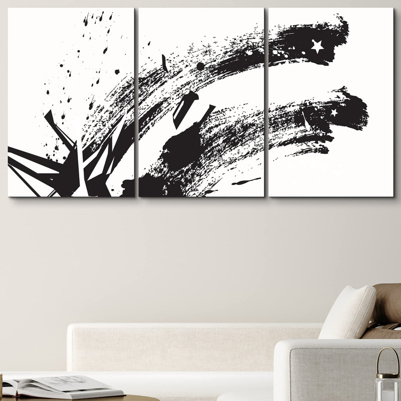 Art noir et blanc, H 24 po x l 48 po