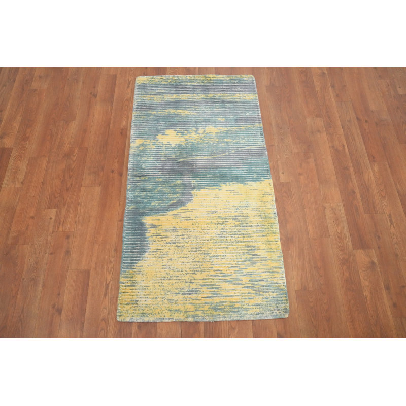 Tapis Coastal Serenity Abstract 2x4 avec tons de bleu doux