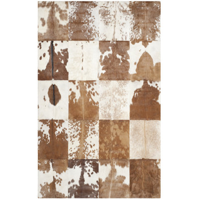 Fazeley Hand Woven Leather Geometric Rug