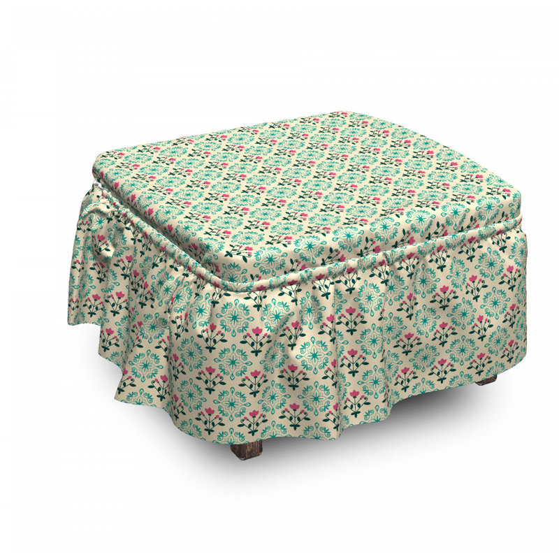 Housse pour repose-pieds oriental culture fleurs