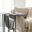 Table en C avec plateau en marbre et rangement