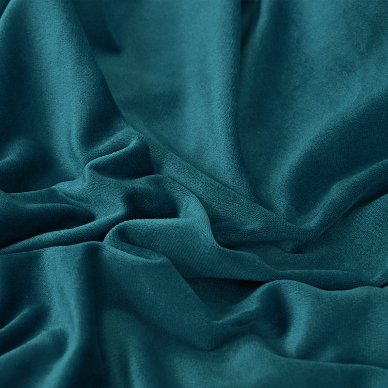 Housse pour canapé à coussins carrés/rectangulaires, Mélange de polyester bleu paon