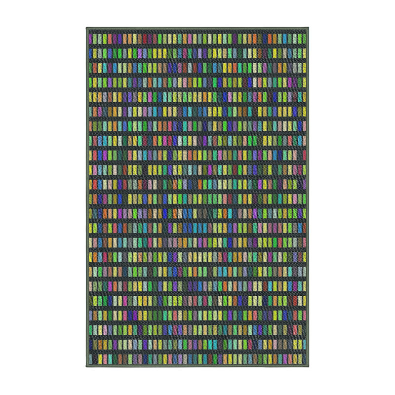 Tapis beige/vert à motifs, Rectangle 8 pi x 12 pi