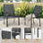 4-Person Patio Dining Set with Square Metal Dining Table and Stackable PVC-coated polyester Armrest Chairs (Black)-1233579000