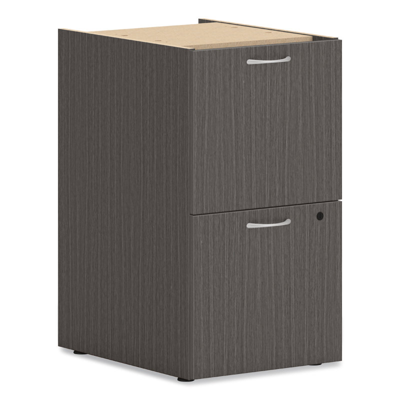 HON  Mod Support Pedestal, Left Or Right, 2 Legal/Letter-Size File Drawers,15" X 20" X 28", Grey