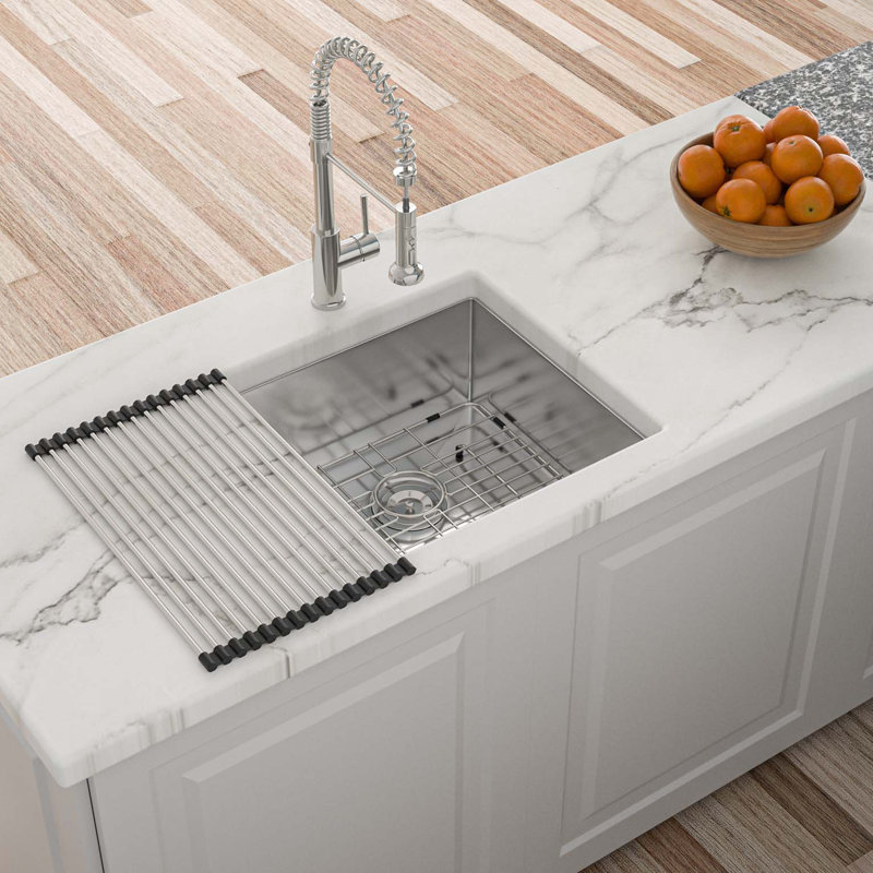 Évier de cuisine encastrable 17 po - 17 po x 19 po x 10 po - Évier de cuisine à simple cuve de calibre 16